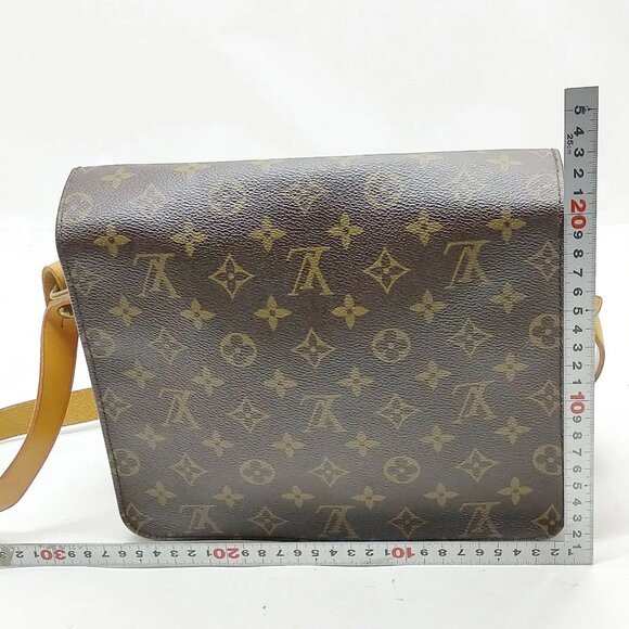 Authentic Louis Vuitton Cartouchiere GM Brown Monogram Shoulder Bag mn423-021926